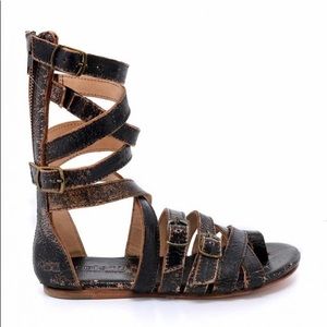 Bed Stu distressed black gladiator sandals